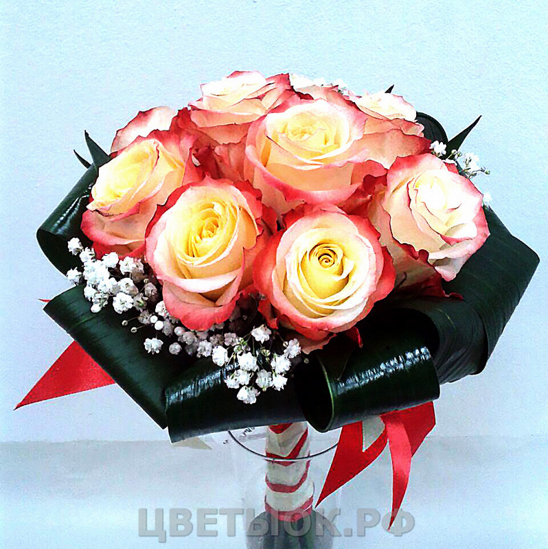 Свадебный букет 82: Розовые розы